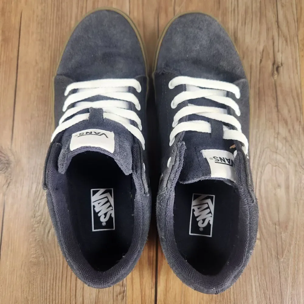 VANS Seldan Youth Sz 4 Navy Blue Suede Canvas Gum Sole Skate Low Sneakers Shoes